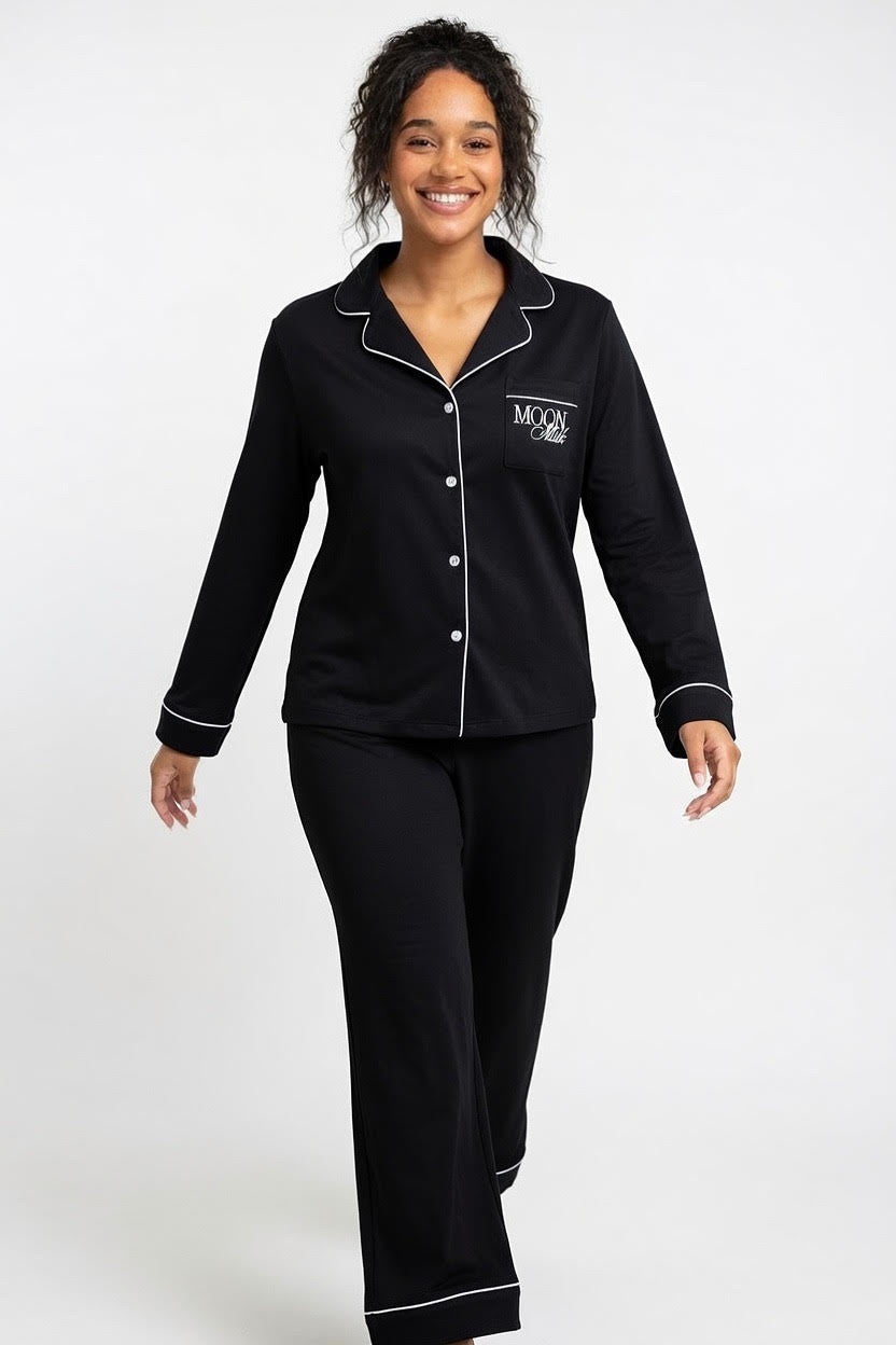 Moon Milk Signature PJ Set – Midnight Black