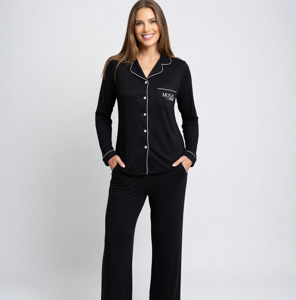 Moon Milk Signature PJ Set – Midnight Black